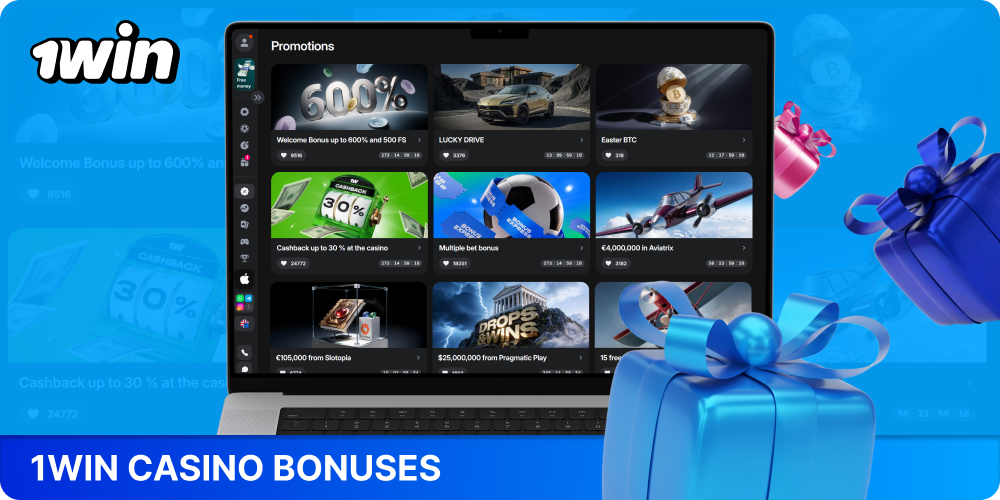 1win bonuses boost your balance and offer free spins to new casino players