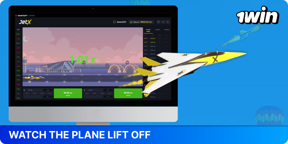 Watch the JetX 1win plane take off