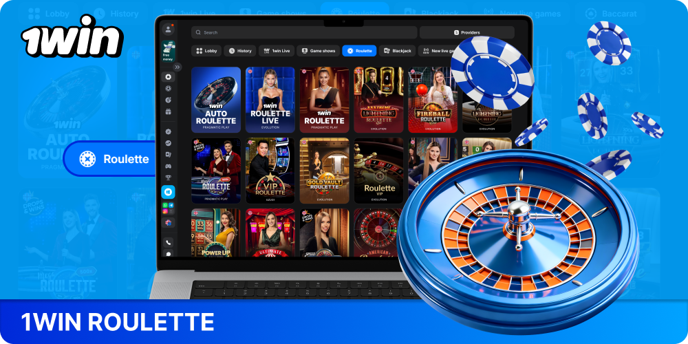 1win Roulette offers live, European, and American versions with instant results