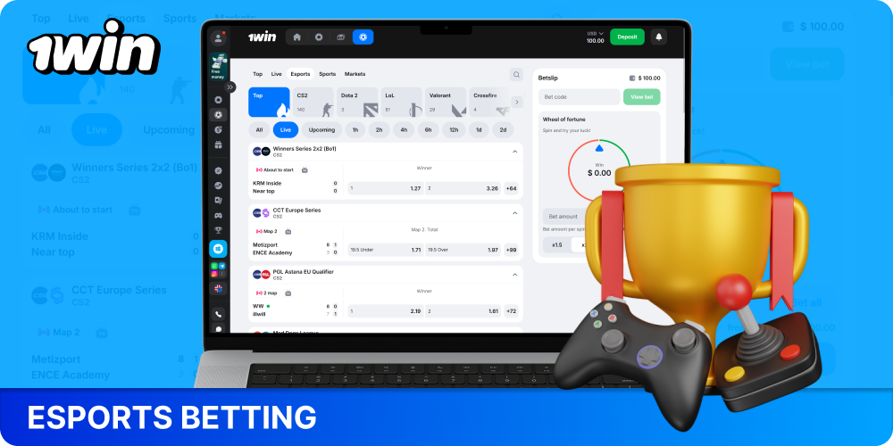 Esports betting on 1win includes tournaments, live and pre-match markets, maps