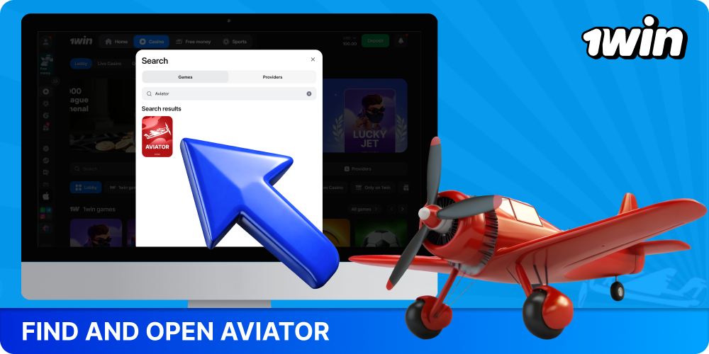 Find the Aviator game and launch it
