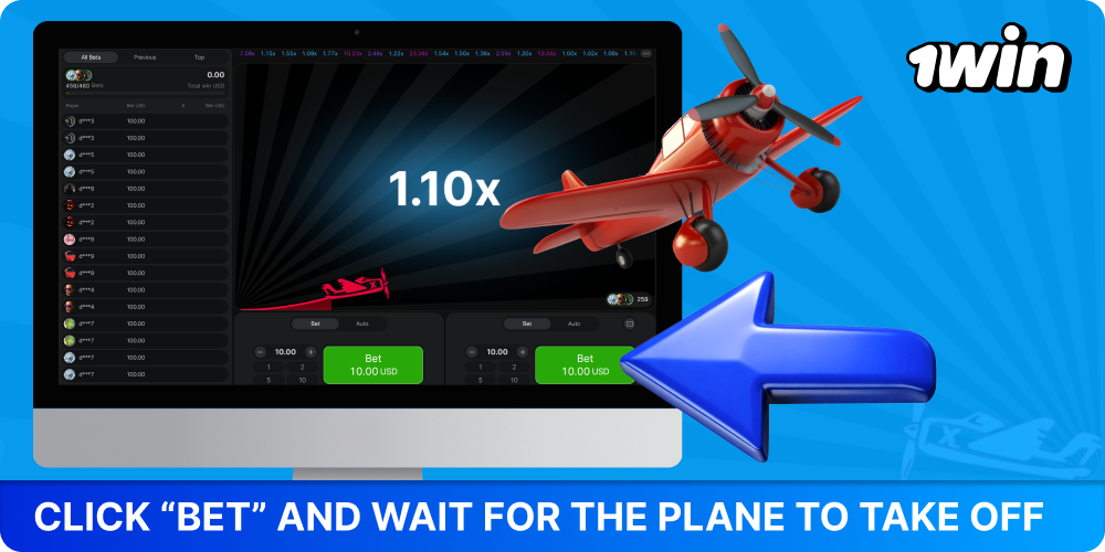 Confirm your bet and wait for the start of a new Aviator round