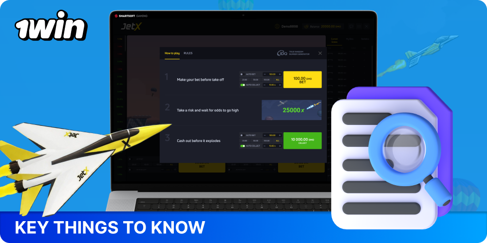 Before placing a bet on JetX at 1win, it is important for players to understand the risks and rules of the game