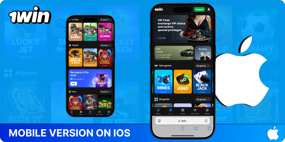 Users with iOS smartphones typically access 1win via a browser