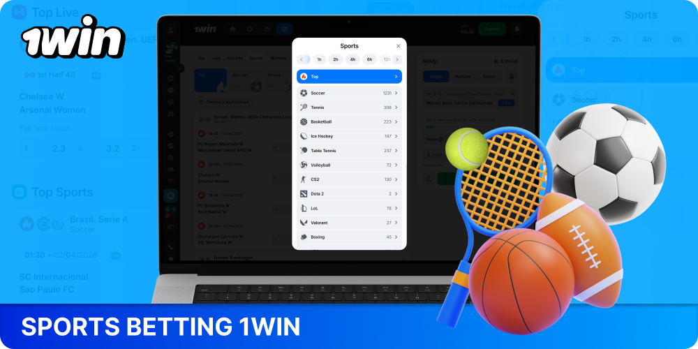 1win offers sports betting with pre-match and live betting options, as well as detailed statistics