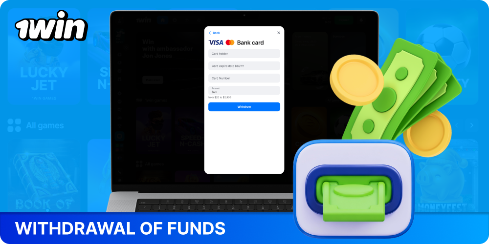 Withdrawals from 1win can be made to bank cards, crypto wallets, and e-wallets after verification
